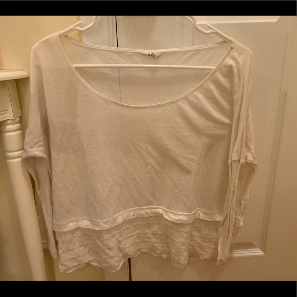 Free people white shirt lace detail small